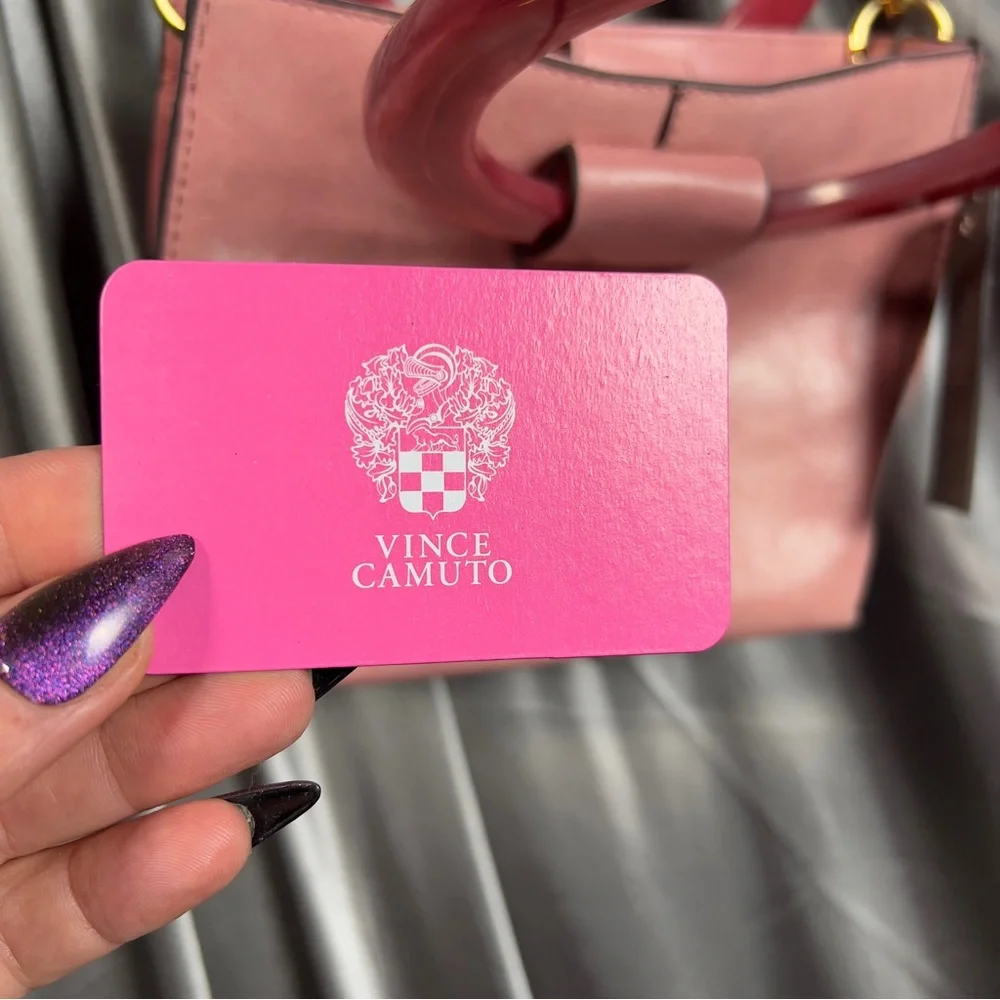 Vince Camuto Pink Cherry Blossom  Iggy Crossbody Leather Purse Bag NWT MSRP $178 - Picture 17 of 17